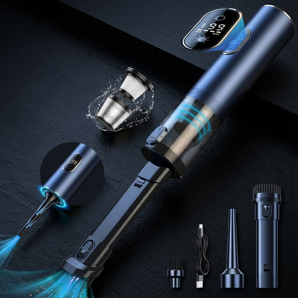 Cordless Handheld Vacuum – Portable Cleaner for Car, Desk & Home