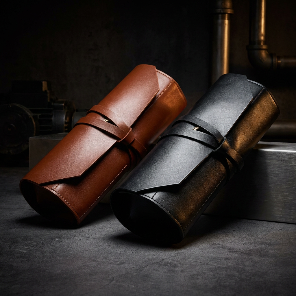 Handcrafted PU Leather Tool Roll - Compact Storage Sleeve for Wrenches, Screwdrivers & Hand Tools