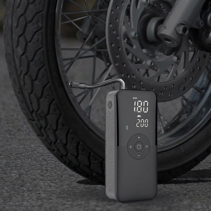 Portable Tire Inflator Air Compressor - Cordless Car Tire Pump with Digital Pressure Gauge & Emergency Light