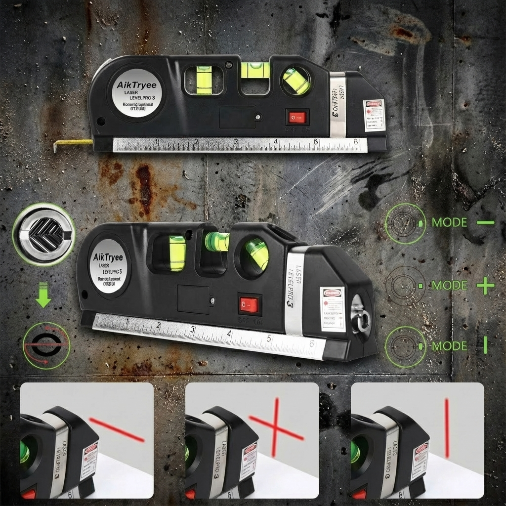 Laser Level Tool with Measuring Tape & Tripod
