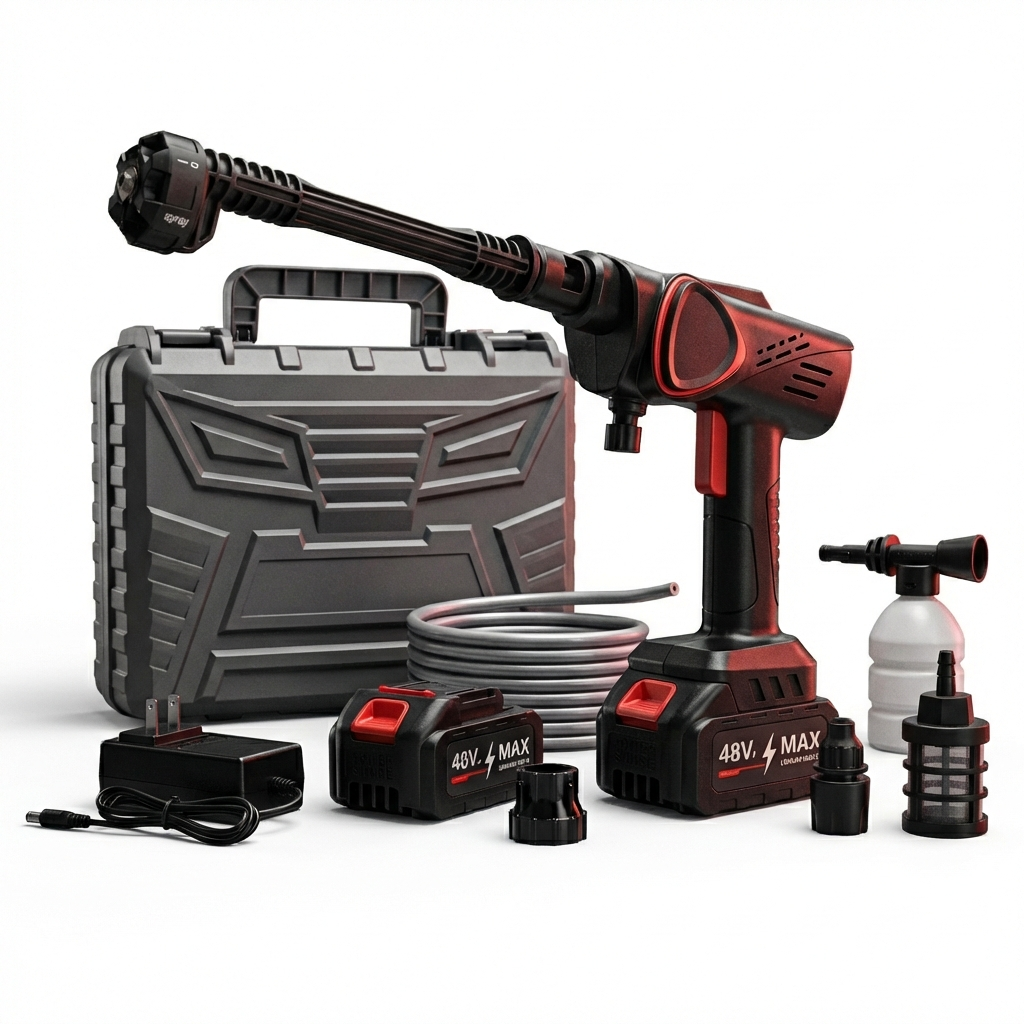 Cordless High Pressure Washer - 21V Portable Car Power Cleaner with Foam Generator