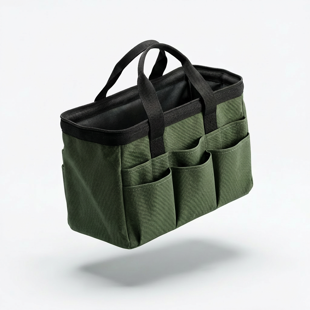 Large Wide-Mouth Tool Bag - Waterproof 600D Oxford Canvas Storage Organizer for Mechanics & DIY