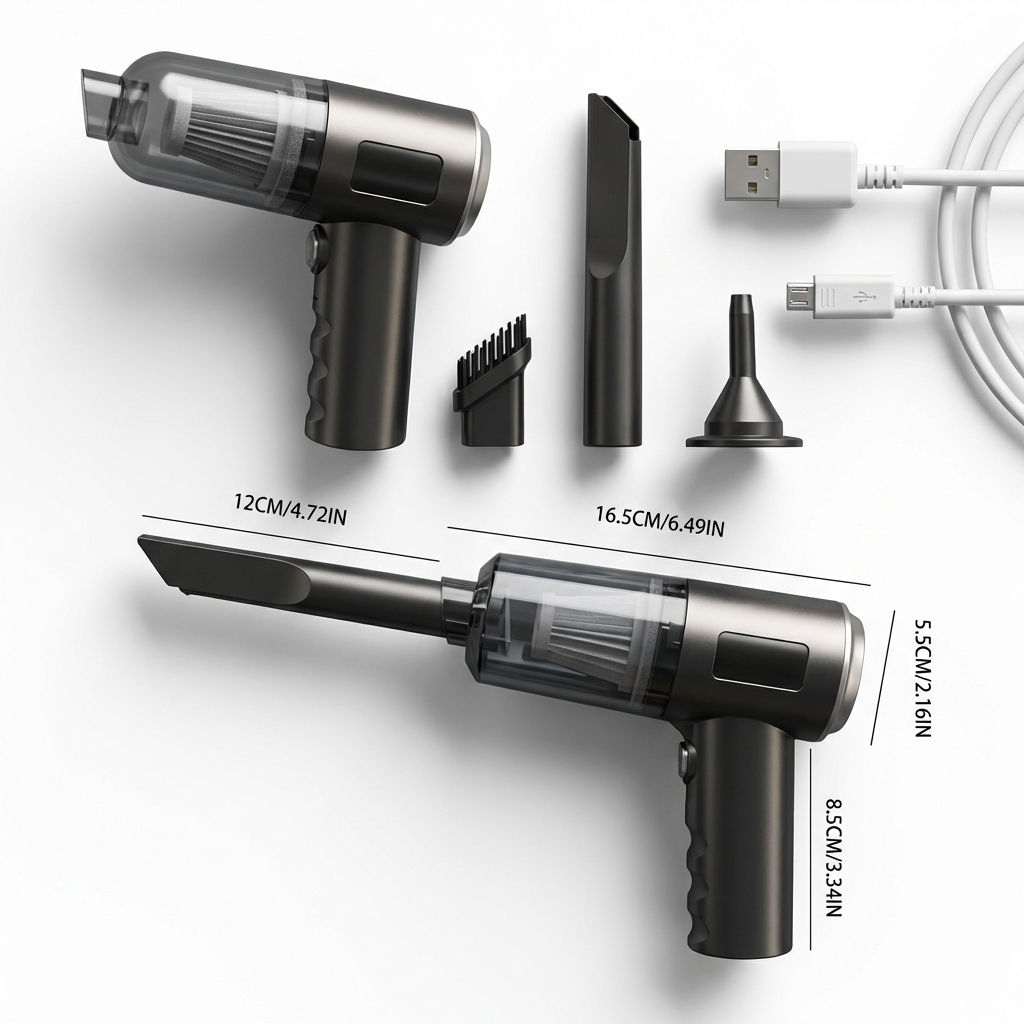 High-Power Cordless Vacuum - Portable 8000PA Suction for Car & Home