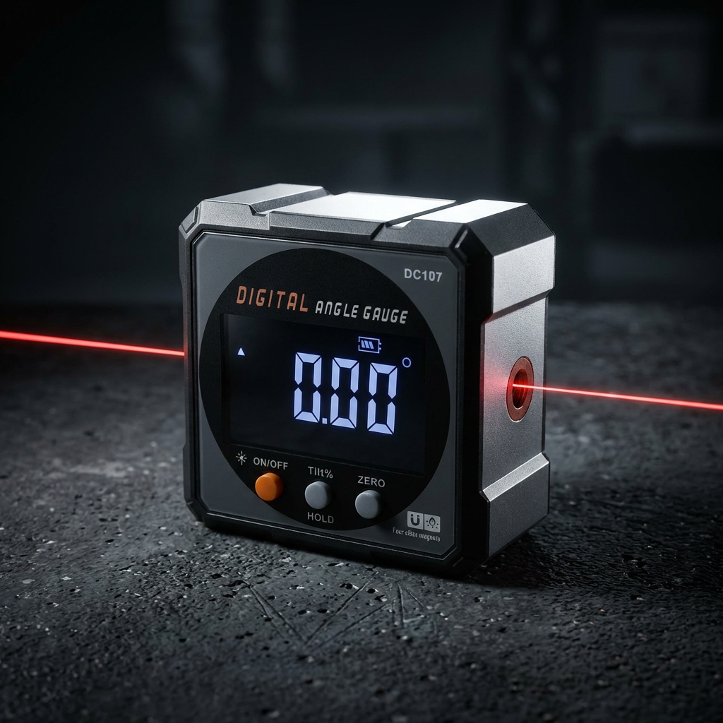 Digital Angle Gauge with Magnetic Base, USB Rechargeable